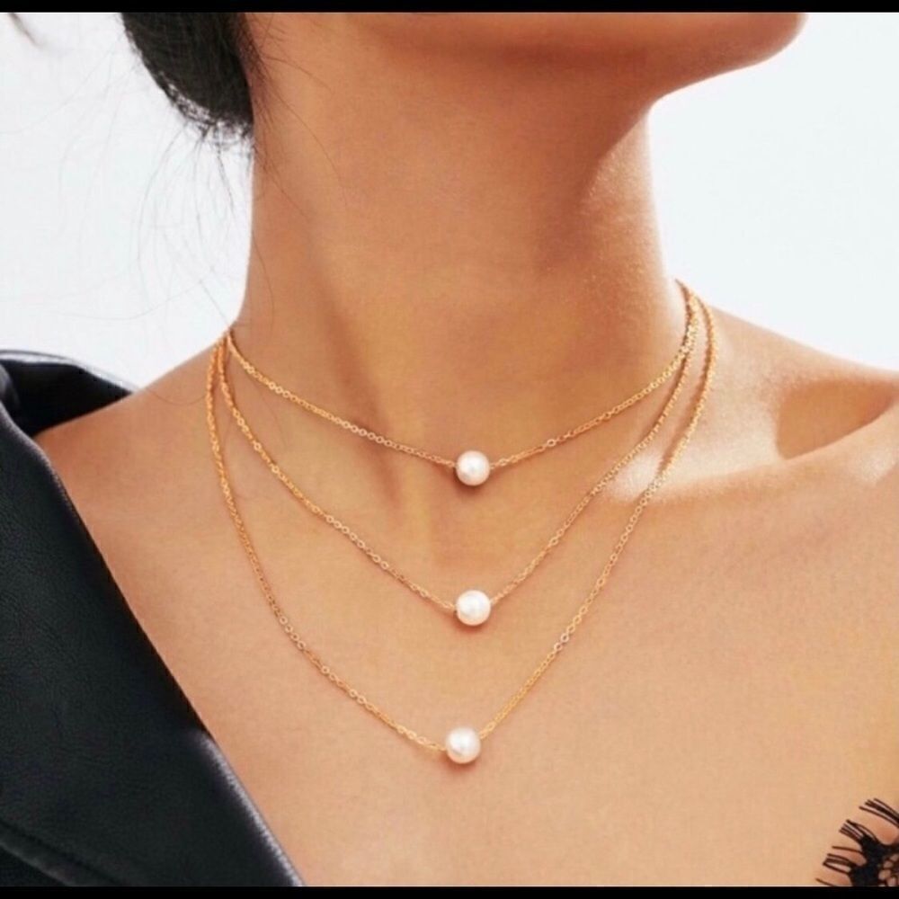 Multilayer Pearl Necklace Chic Versatile